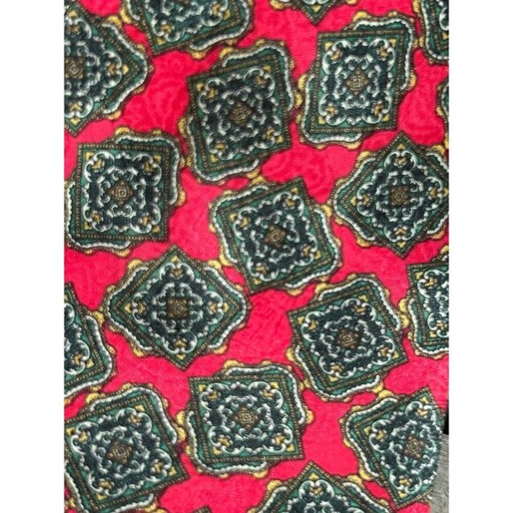 Stefano Ricco Men's Italian 100% Silk Vintage Red Geometric Luxury Tie - Picture 6 of 7